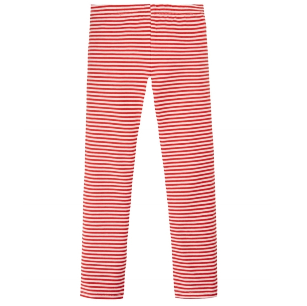 red / white mini striped leggings NEW XL